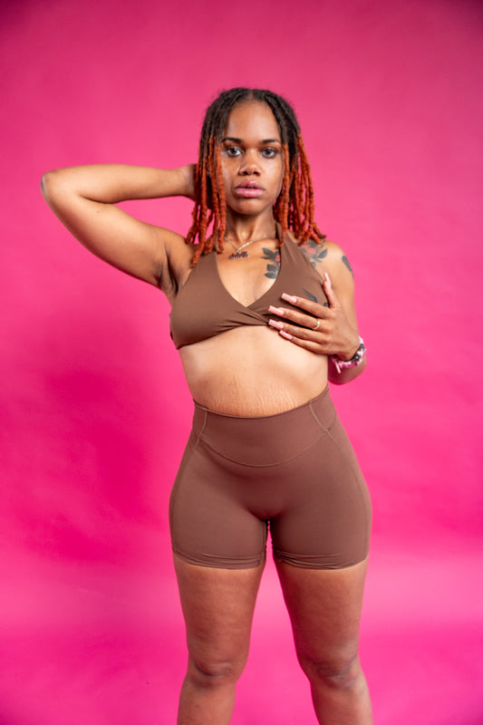 Bilhah Chocolate Brown shorts set