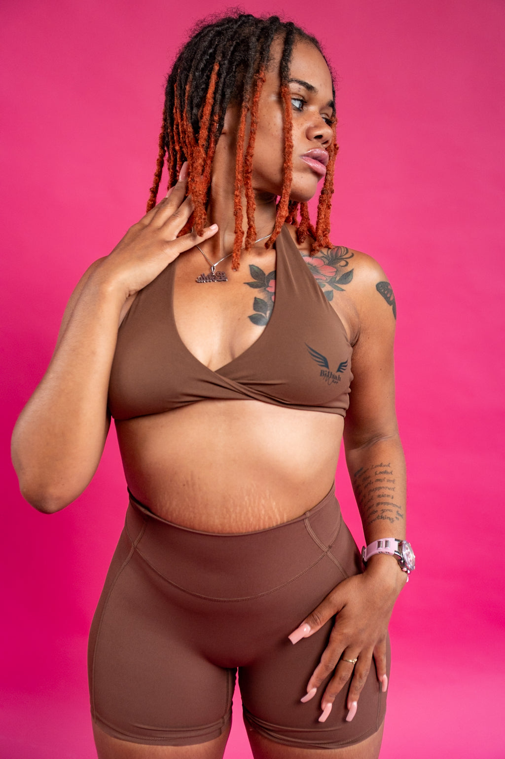 Bilhah Chocolate Brown shorts set